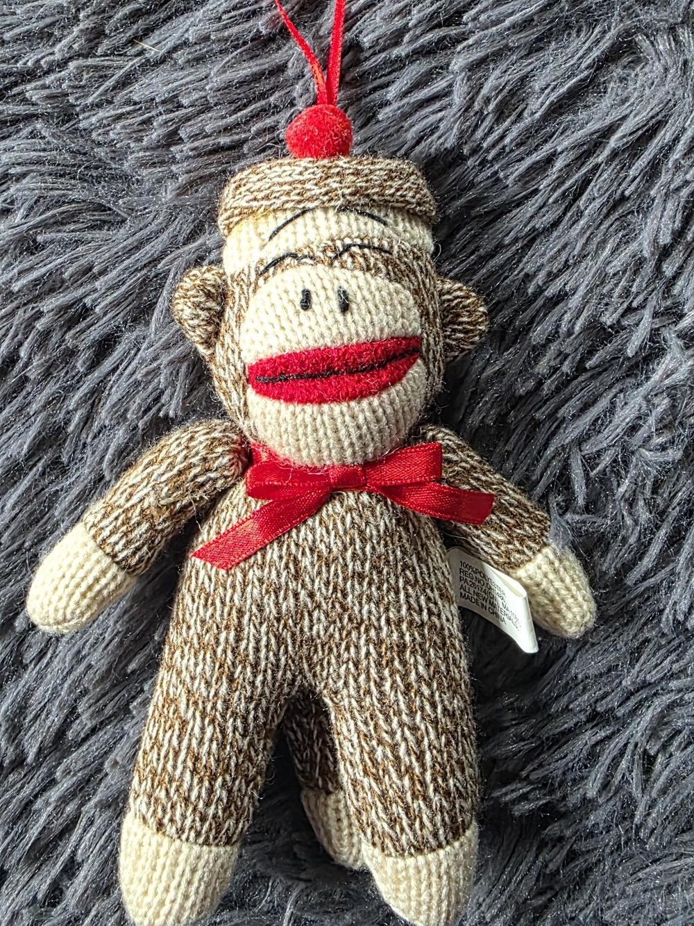 Plush Knit Sock Monkey Ornament